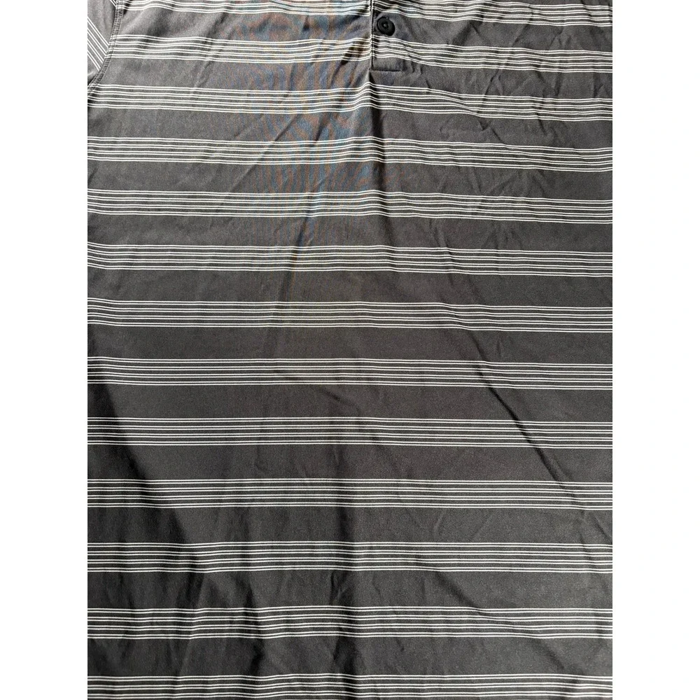 Nike Golf Dri Fit Polo Shirt Mens‎ XL Tour Performance Striped Black Gray Golf